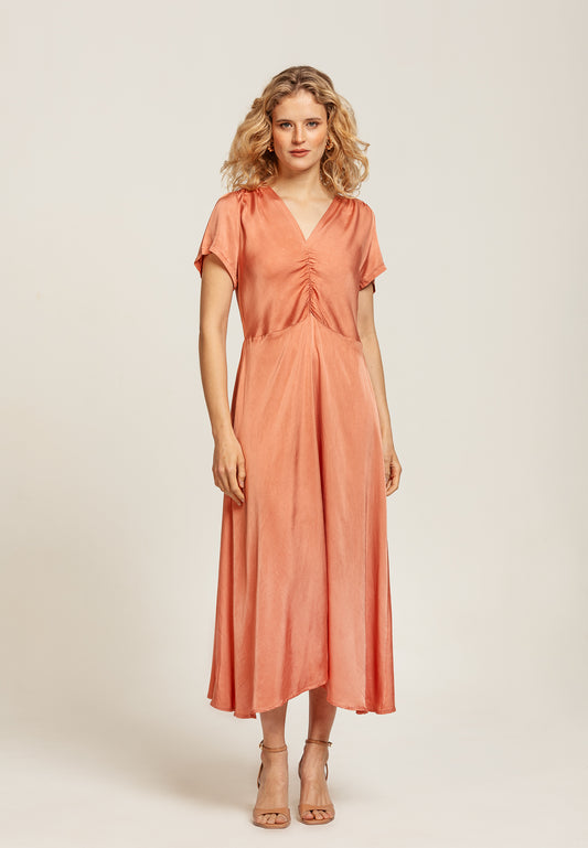 Indigo Dress Dark Clay