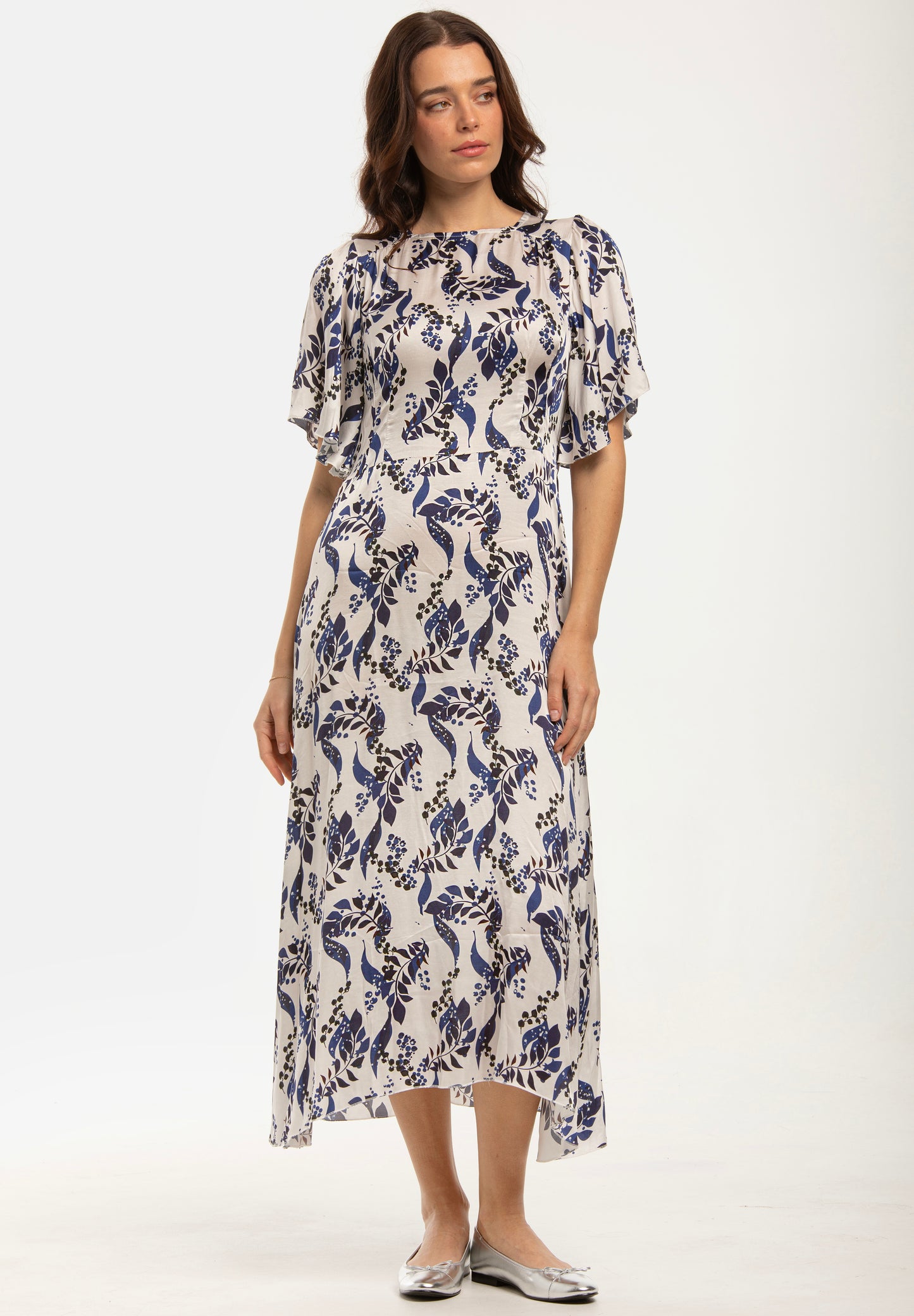 Grace Dress Blue Leaf