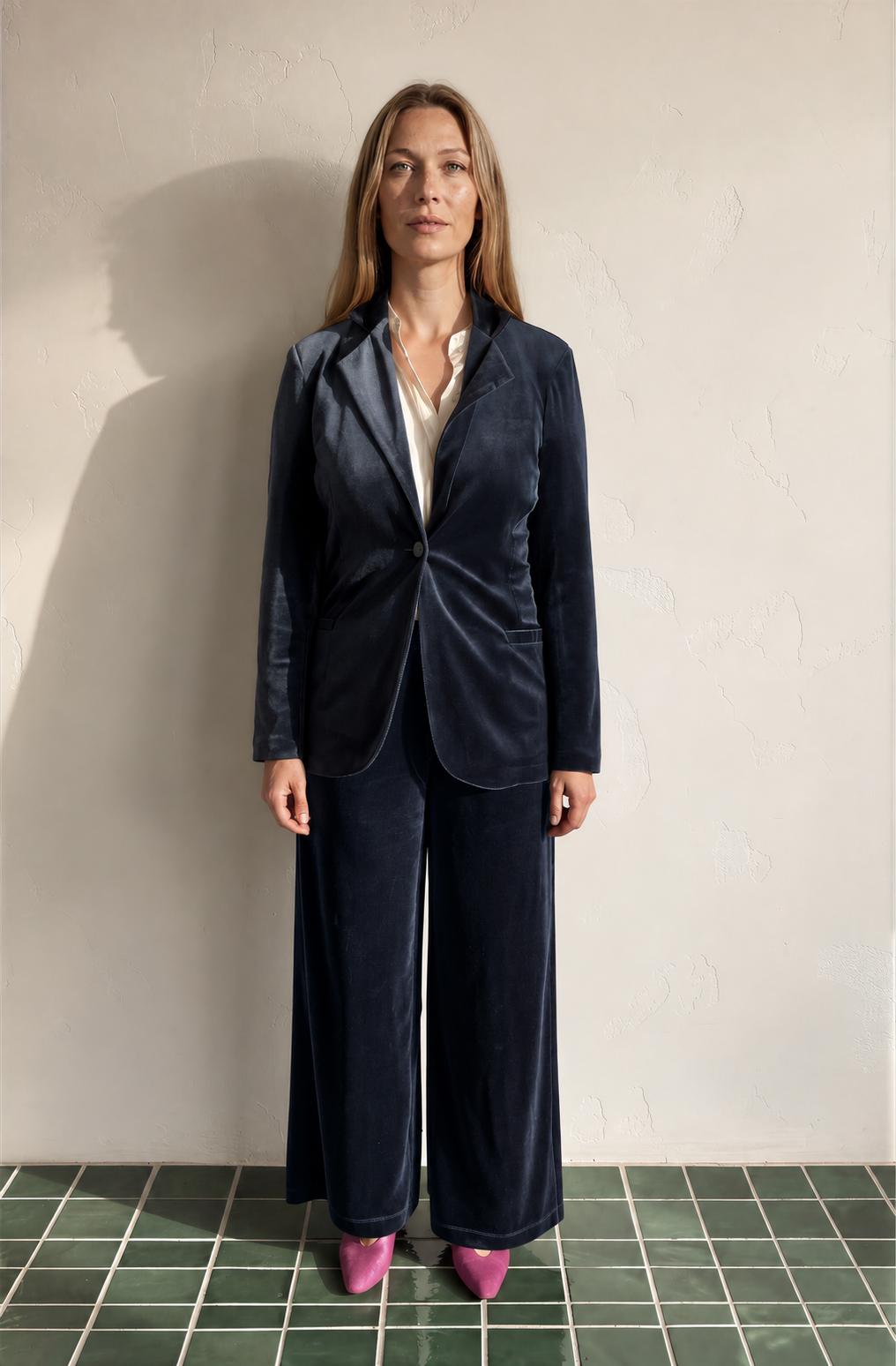 Faris Trousers Midnight Blue Velvet