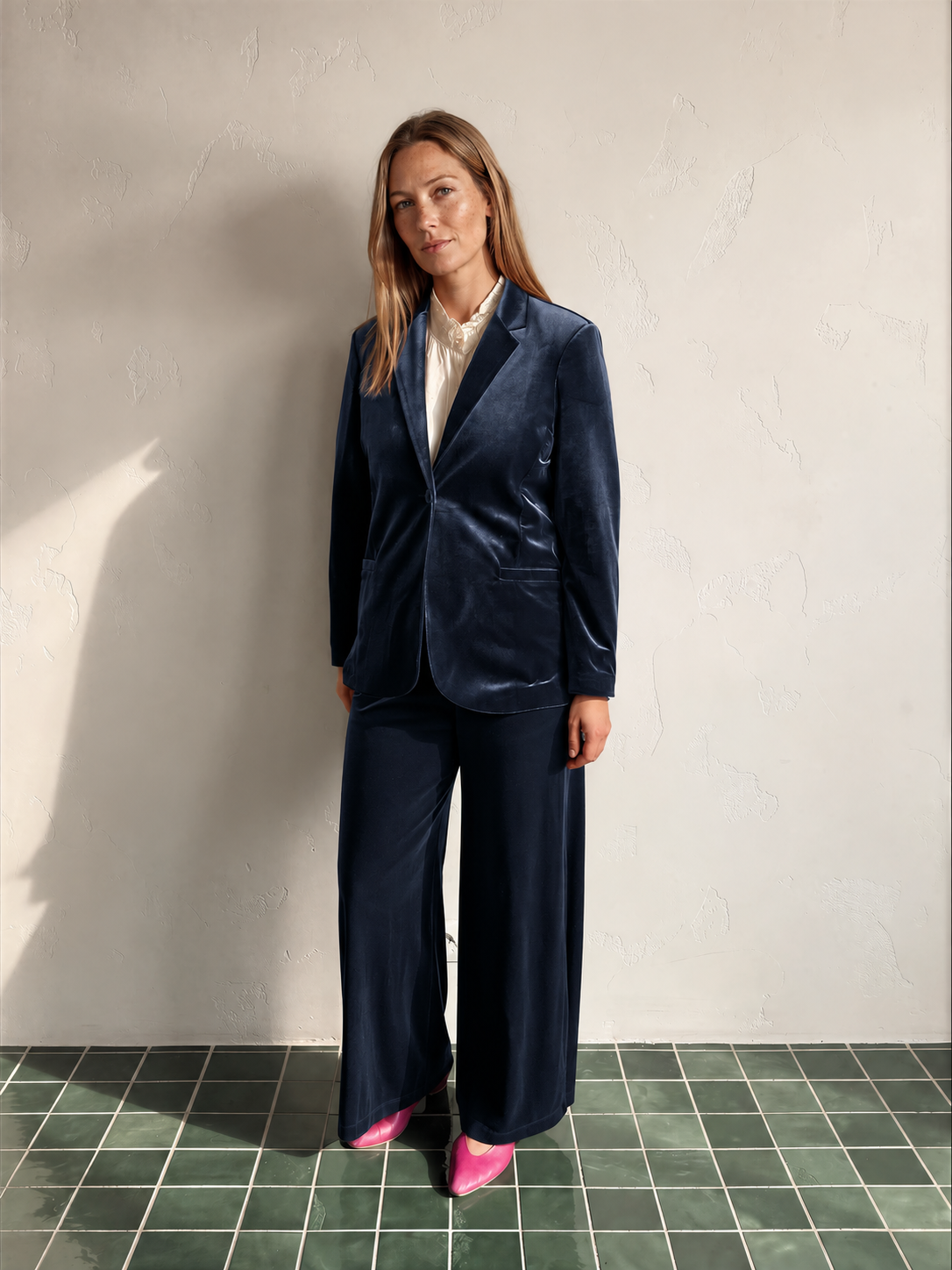 Faris Trousers Midnight Blue Velvet