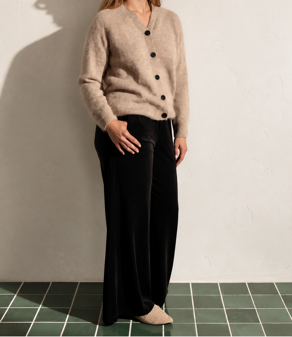 Faris Trousers Black velvet