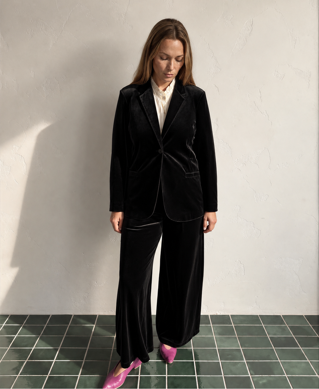 Faris Trousers Black velvet