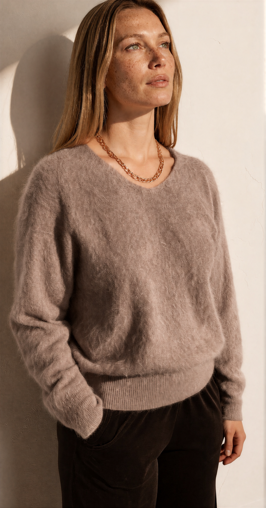 Merry V-neck Jumper Mocca